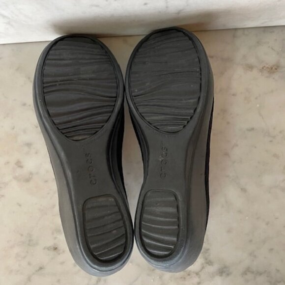 CROCS Busy Day Cual Comfort Leopard Print Black Wedge W10 - Picture 8 of 15